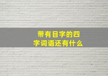 带有目字的四字词语还有什么