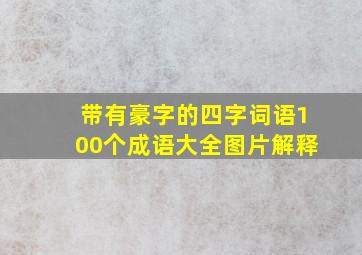 带有豪字的四字词语100个成语大全图片解释