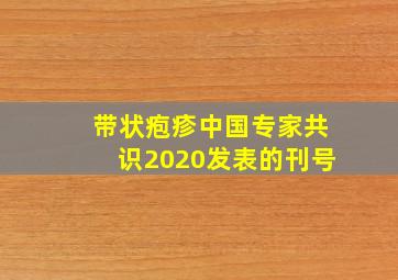 带状疱疹中国专家共识2020发表的刊号