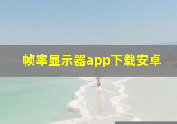 帧率显示器app下载安卓