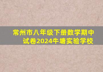 常州市八年级下册数学期中试卷2024牛塘实验学校