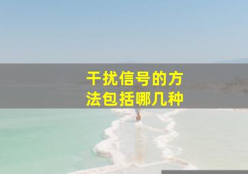 干扰信号的方法包括哪几种