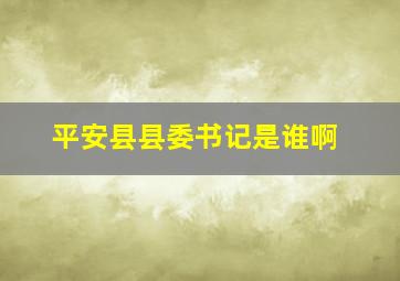 平安县县委书记是谁啊