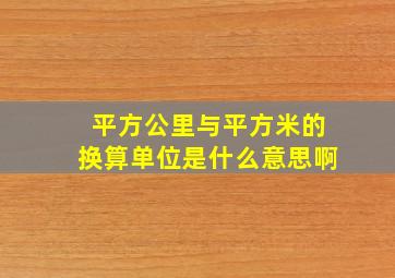 平方公里与平方米的换算单位是什么意思啊