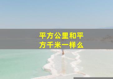 平方公里和平方千米一样么