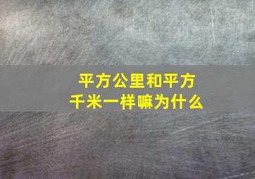 平方公里和平方千米一样嘛为什么