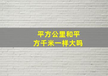 平方公里和平方千米一样大吗