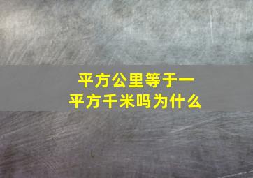 平方公里等于一平方千米吗为什么