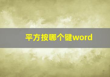 平方按哪个键word