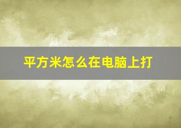 平方米怎么在电脑上打