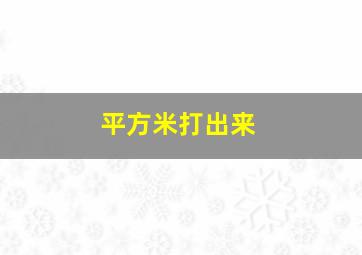 平方米打出来