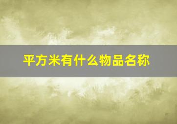 平方米有什么物品名称