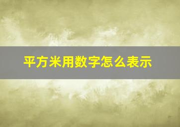 平方米用数字怎么表示