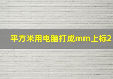 平方米用电脑打成mm上标2