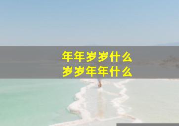 年年岁岁什么岁岁年年什么