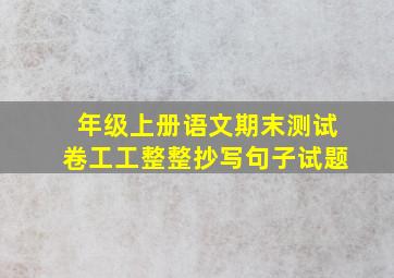 年级上册语文期末测试卷工工整整抄写句子试题