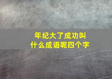 年纪大了成功叫什么成语呢四个字