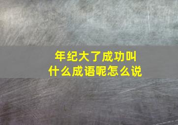 年纪大了成功叫什么成语呢怎么说