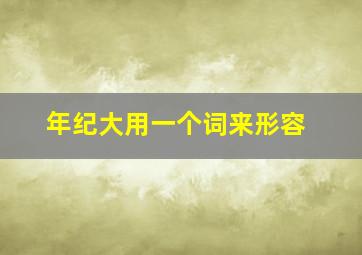 年纪大用一个词来形容