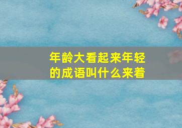 年龄大看起来年轻的成语叫什么来着