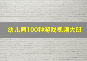 幼儿园100种游戏视频大班