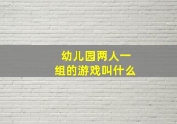 幼儿园两人一组的游戏叫什么