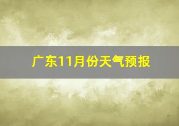 广东11月份天气预报