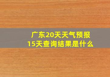 广东20天天气预报15天查询结果是什么