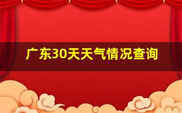 广东30天天气情况查询