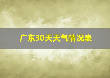 广东30天天气情况表