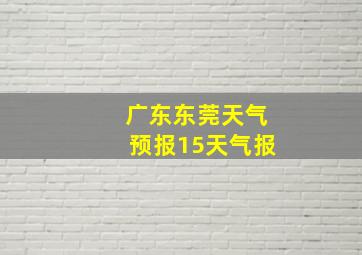 广东东莞天气预报15天气报