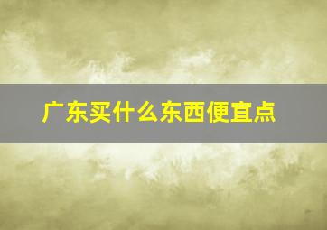 广东买什么东西便宜点