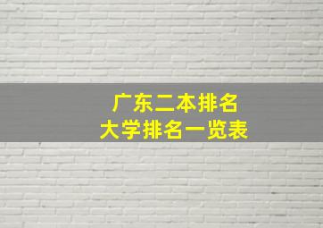 广东二本排名大学排名一览表