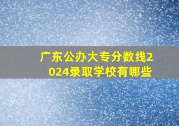 广东公办大专分数线2024录取学校有哪些