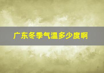 广东冬季气温多少度啊