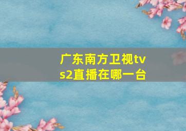 广东南方卫视tvs2直播在哪一台