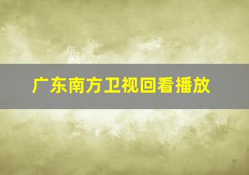 广东南方卫视回看播放