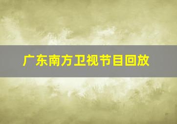 广东南方卫视节目回放