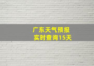 广东天气预报实时查询15天