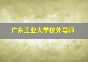 广东工业大学校外导师