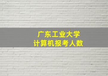 广东工业大学计算机报考人数