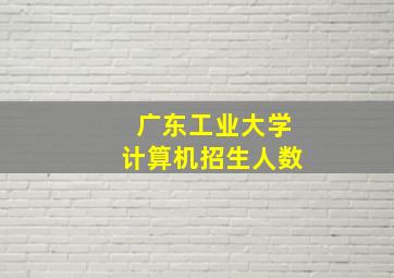 广东工业大学计算机招生人数