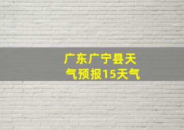 广东广宁县天气预报15天气