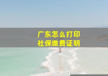 广东怎么打印社保缴费证明