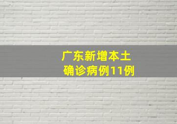 广东新增本土确诊病例11例