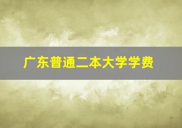 广东普通二本大学学费