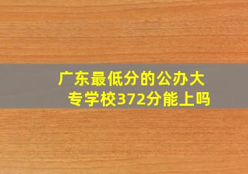 广东最低分的公办大专学校372分能上吗