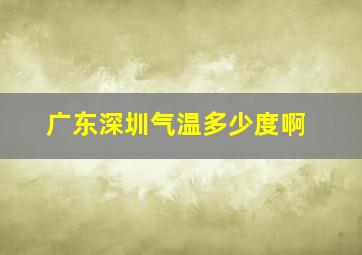 广东深圳气温多少度啊