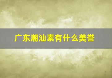 广东潮汕素有什么美誉