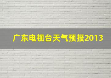 广东电视台天气预报2013